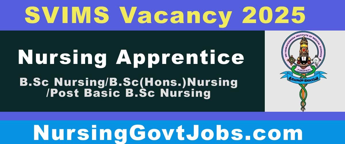 SVIMS Nursing Apprentice Vacancy 2025